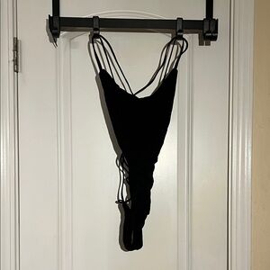 Elegant Black Swimsuit with Strappy Design